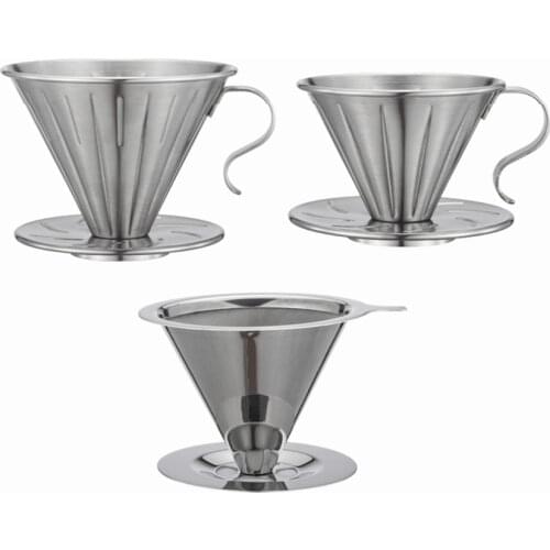 Reusable Coffee Filter Stainless Steel Holder Metal Mesh Funnel Baskets Drif Coffee Filters Dripper v60 Drip Coffee Filter Cup