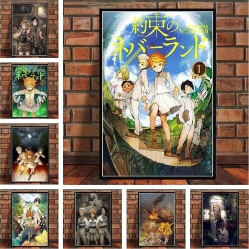 Cartoon Anime The Promised Neverland living room Home Decor Kids Room Wall Decor Quality Canvas Painting Poster Art Decor