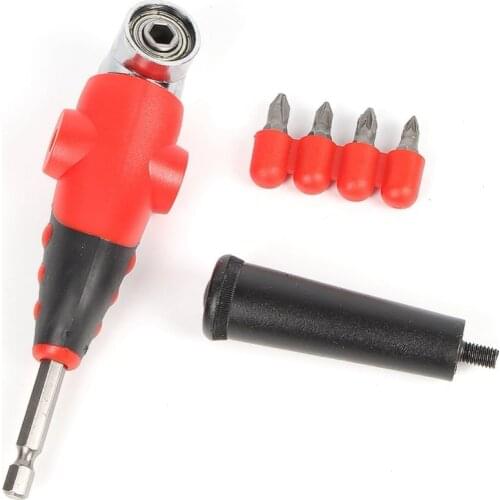 Power Drill Repair Bits Set 1/4 Inch Angle Driver Reversible Bent Screwdriver with 105 Degree Angle Extension Socket Wrench