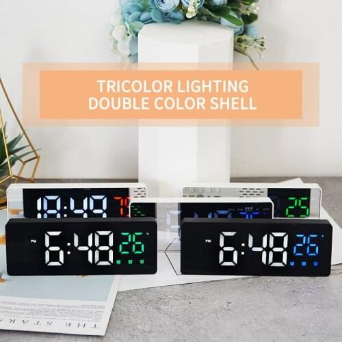 Newest LED Electronic Clock Multi-function Silent Small Alarm Clock Mirror Clock USB Charging Home Decor Despertador Dropship