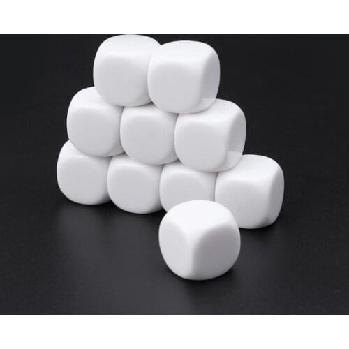 10Pcs/Set 18mm DIY Blank Dice Acrylic Polyhedron Teaching Engraving Write Kid Toy