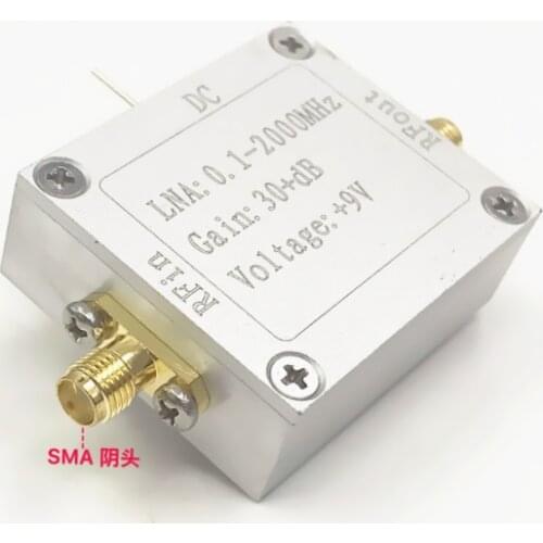 RF wideband low noise amplifier 0.1-2000MHz gain 32dB high frequency amplifier
