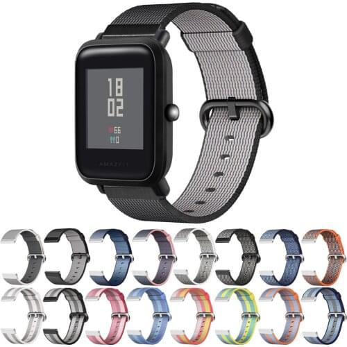 20mm Woven Nylon Watch Band Strap For Huami Amazfit Bip BIT U S Lite Replacement Bracelet wrist band strap for GTS 2 GTR 42mm
