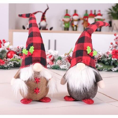 Christmas Decoration Gifts Rudolph Faceless Doll Forest Elder Ornaments Knitted Plush Santa Dolls Handmade Holiday рождество Toy