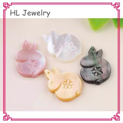 50PCS/Lot 12*18MM Rabbit Shape Pearl Shell For DIY Jewelry Rabbit MOP