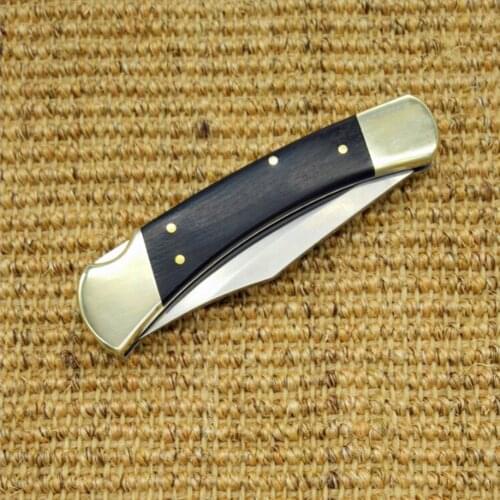 Folding knife 440 Blade Steel+solid wood Handle outdoor Camping Tactical Hunting Knives Utility Survival 60HRC EDC Tool