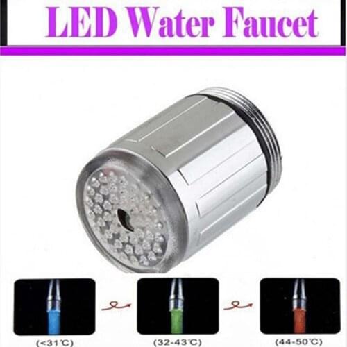 LED Water Faucet 0.98in Thread Light Color Changing Faucet Tap Sink Water Faucet Replacement for Kitchen Bathroom
