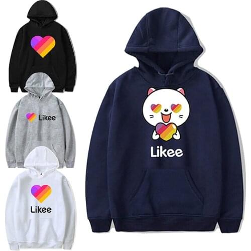 LIKEE Hoodies Men Russia Style LIKEE 1 Video Likee Sweatshirts Plus Size Women Social Media Network Celebrities Dropshipping