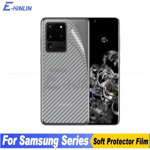 Carbon Fiber Back Cover Screen Protector For Samsung Galaxy S21 S20 FE Ultra S10 5G Plus Note 20 10 Lite 9 Sticker Film No Glass