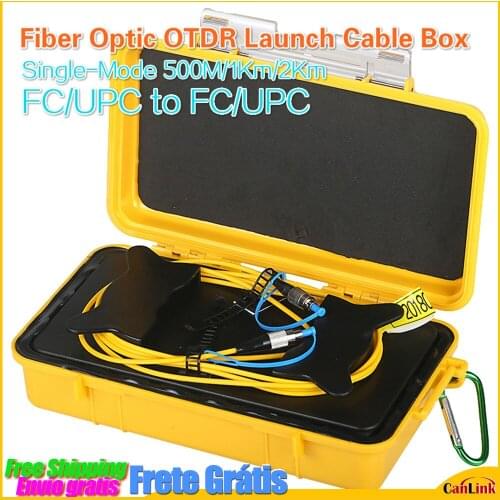 Fiber Optic OTDR Launch Cable Single-Mode FC/UPC to FC/UPC for 500M 1Km 2Km 1310/1550nm Zone Eliminator Fiber Rings Box FC UPC