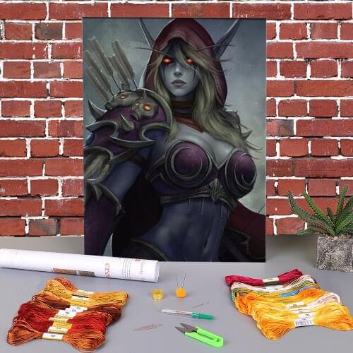 World Of Warcraft Printed 11CT Cross Stitch Embroidery Patterns DMC Threads Handmade Hobby Knitting Handiwork Sales Adults