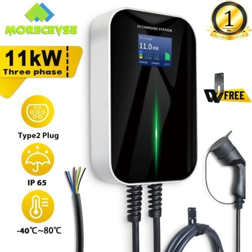 EV Charger Electric Vehicle Charging Station EVSE Wallbox with Type 2 Cable16A 3Phase IEC 62196-2 for Audi Mercedes-Benz, Smart