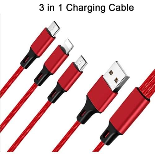 3 in 1 charging cable with USB C USB Type c Micro lightning