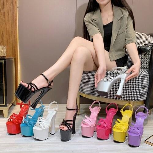 Womens shoes Sexy PU Chunky Heel Platform Sandals High Heels Party Shoes US size 4-10.5 No.10367-28