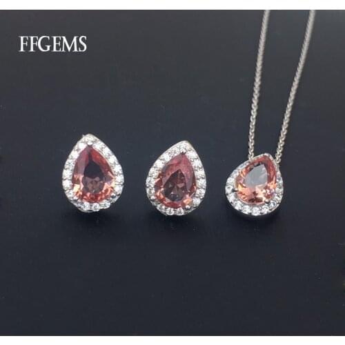 FFGems Zultanite Jewelry Sets 925 Sterling Silver Diaspore Stone Color Change For Women Lady Party Wedding Gift With Chain