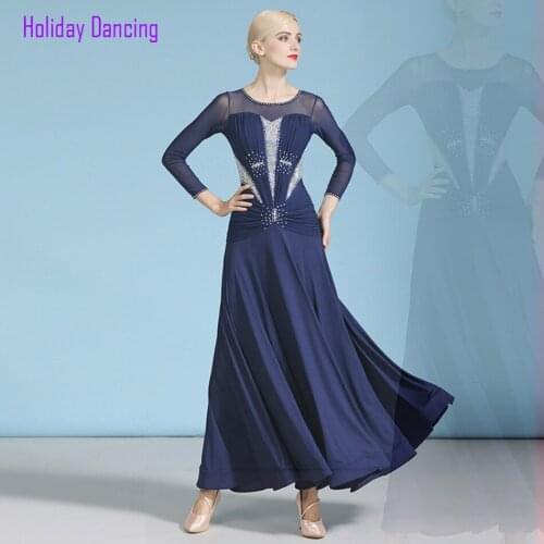 2021 New 1887 Latin Dance Dress Women Performance Long Sleeve Patchwork Design Modern Dance Dress Latino Dancewear
