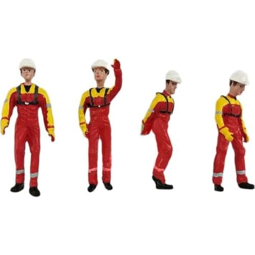 1set Engineering Doll Resin Fireman Figures Height 55mm Simulation Decor Firefighter Worker for RC Working Ship Boat Parts