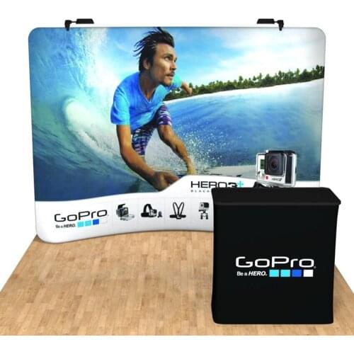 10ft Custom Fabric Curved Trade Show Display Backdrop Wall Pop Up Banner Booth Exhibition