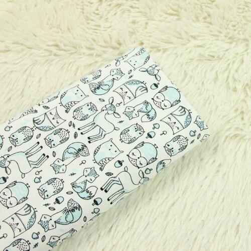 140CM Cartoon Animals Print 100% Cotton Fabric Patchwork For Tissu Sewing Doll Quilting Fabrics Needlework Material Home Textile