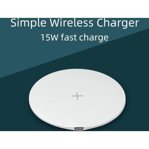 15W Portable Desktop Ultra-Thin Round Wireless Fast Charging Smart Phone Charger