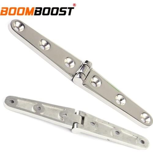2 PCS/set 6 Inch Six Hole Hinges Replacement Strap Hinge Stainless Steel For Boat Marine Yacht