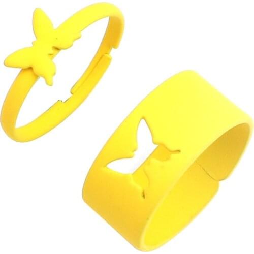 2 Piece/set Ins Candy Butterfly Insects Knuckle Minimalism Finger Piercing Rings Trendy Korean Fashion Women Party Jewelry