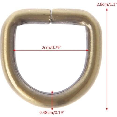 2cm Metal Handbag Leather Bag Purse Strap Belt Web D Ring Buckle Clasp 10pcs 066F