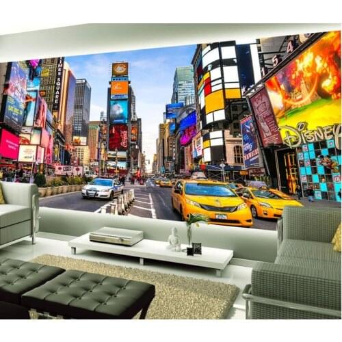3d wallpaper for room New York Modern Street View Architecture Times Square TV Backdrop photo 3d wallpaper