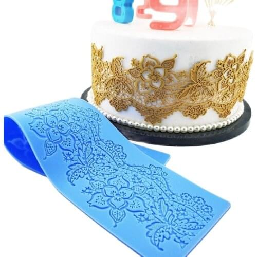 Leaf Flower Lace Pad Cake Decoration Fondant Cake 3D Mold Food Grade Silicone Mould k936