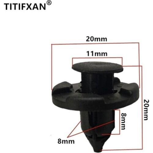 40PCS 8mm Hole Auto Bumper Fastener Plastic Rivets Trim Grills Clips for Nissan