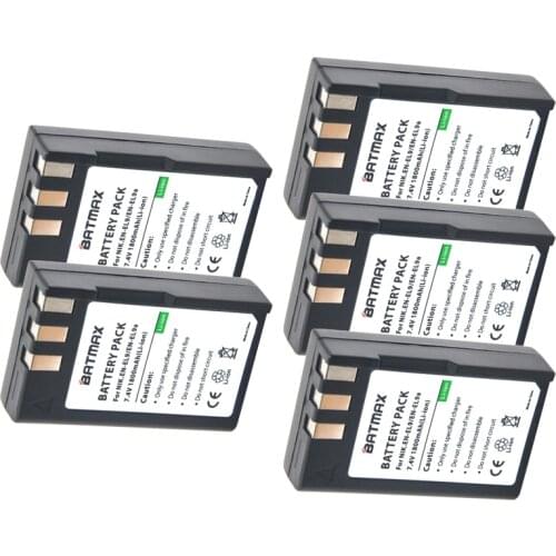 5Pcs 1800mAh EL 9a EL 9E ENEL9 EN-EL9 EN-EL9a EN-EL9E Battery Pack for Nikon D3000, D40, D40x, D5000, D60 Digital SLR Camera