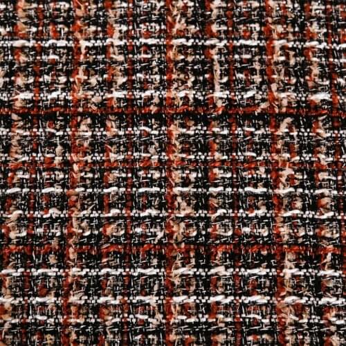 50x145cm France Tweed Red and White Lattice Yarn Dyed Braided Tweed Fabric For Woman Autumn Jacket Dress Suits Coat DIY Sewing