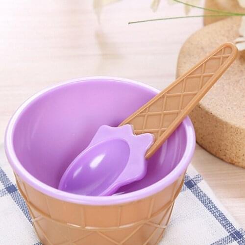 6Pcs/set Kids Ice Cream Bowl Spoon Durable Lovely Dessert Bowl DIY Ice Cream Tools icecream bowl+spoon Children Gifts