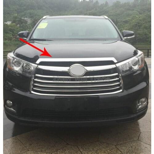 ABS Chrome Front Hood Bonnet Grill Grille Around Trim Molding For Toyota Highlander 2014-2019