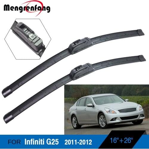 Car Soft Rubber Wiper Blades Frameless Front Windscreen Wiper 2 Pieces For Infiniti G25 2011 2012
