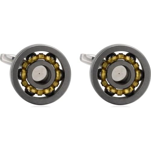 Free shipping Ball Bearing Cufflinks Functional Rotatable Diversity of Mechanic Vintage Metal Color Bearing Design Cuff Links