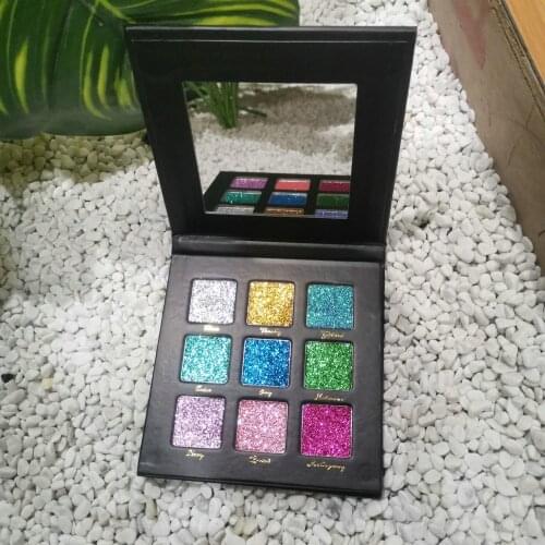 Glitter Sequins Eyeshadow Power Palette Glitter Highlighter Shimmer Make up Pigment Nude Eye Shadow Shine Private Label