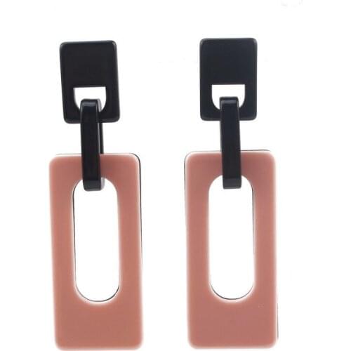 Big Square Acrylic Pendant Statement Drop Long Earrings for Women Florate Brand Fashion New Party Dangle Earrings Wholesale 2021