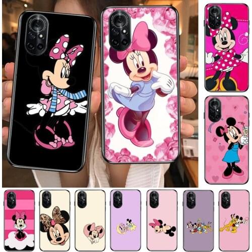 Mickey With Minnie Clear Phone Case For Huawei Honor 20 10 9 8A 7 5T X Pro Lite 5G Black Etui Coque Hoesjes Comic Fash design