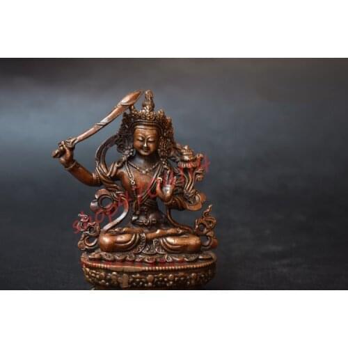 Pure Copper, Tibetan Buddhism, Nepal Manjusri Bodhisattva Small Ornaments, Antiques Decorations Collections