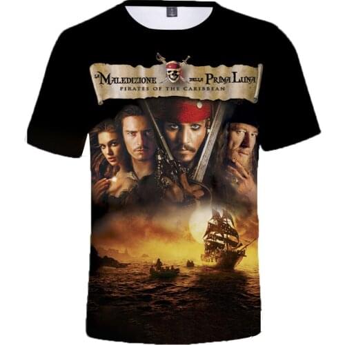 Pirates of the Caribbean Boy Girl Kids T-shirts 3D Print Men Tee Shirts Short Sleeve Oversized Streetwear Male Clothes