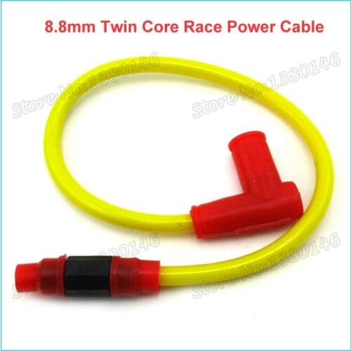 8.8mm Twin Core Race Power Cable Ignition Coil For ATV Dirt Pit Bike Moped Scooter Motorcycle