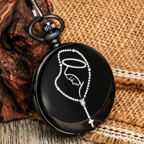 Elegance Catholicism Customize Design Pocket Watch Quartz Arabic Numeral Watch Face Practical Pendant Alloy Chain Gift For Women