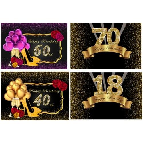 50th 40 30 18 Birthday Party Backdrop Gold Polka Fabulous High Heels balloon Poster Photography Background Photo Studio fabric