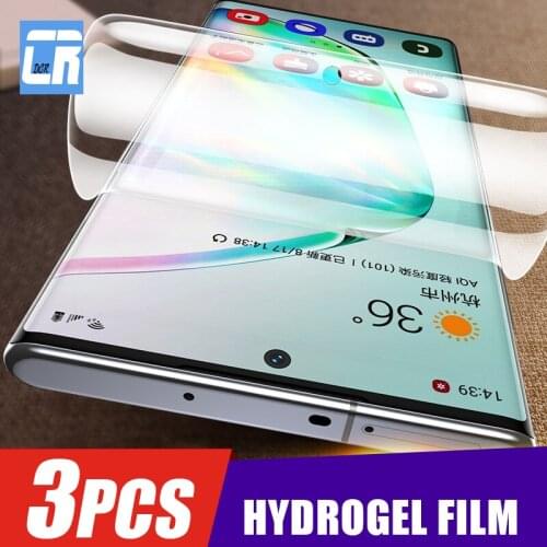 3pcs Curved Hydrogel Film for Samsung Galaxy Note 8 9 20 10 Plus S8 S9 S10 S20 S21 Ultra S10e S20 fe S7 Edge Screen Protector