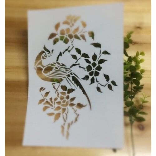 A4 Size Bird Scrapbooking tool card DIY album masking spray painted template drawing stencils laser cut KW7102402