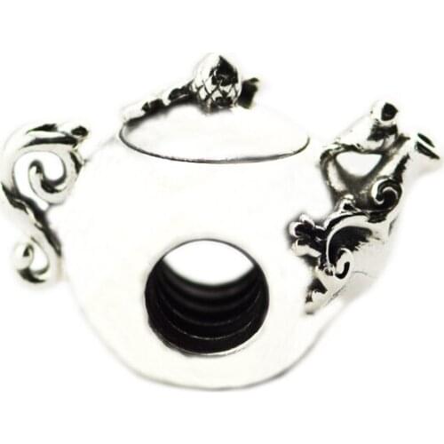 925 Sterling Silver Original Enchanted Tea Pot Charm For Woman DIY Bracelets Jewelry Natural Stone Beads For Jewelry Making