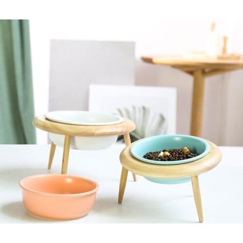 Ceramic Cat Dog Food Bowl Drinking Bowl Protecting Cervical Removable Pet Supplies