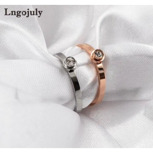 New Women Pierścienie Titanium Steel Rings Jewelry RoseGold Titanium Rings For Women Girlfriend Lovers Party Jewelry Gifts