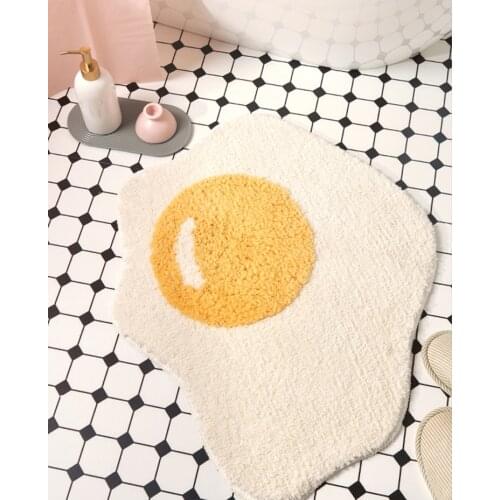 Egg Bathroom Rug Funny Entrance Carpet Area Rugs Kitchen Rug Badroom Floor Mats Nordic Welcome Doormat Chic Room Decor 70x58cm